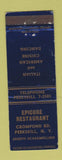 Matchbook Cover - Epicure Restaurant Peekskill NY Joseph Scaramellino Italian