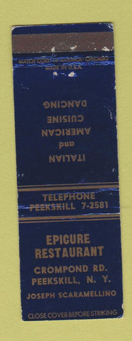 Matchbook Cover - Epicure Restaurant Peekskill NY Joseph Scaramellino Italian