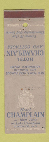 Matchbook Cover - Hotel Champlain Lake Champlain NY