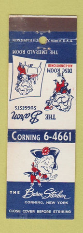 Matchbook Cover - Baron Stueben Hotel Corning NY