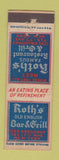 Matchbook Cover - Roth's Restaurant Grill New York City WEAR