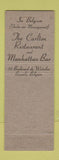 Matchbook Cover - Brussels Restaurant New York City WEAR