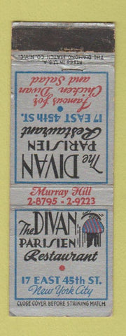 Matchbook Cover - Divan Parisien Restaurant New York City WEAR