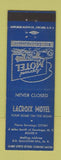 Matchbook Cover - Lacroix Motel Ballston Spa NY