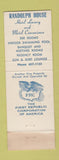 Matchbook Cover - Randolph House Syracuse NY WORN