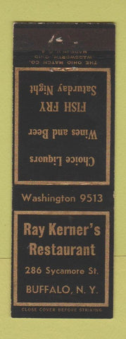 Matchbook Cover - Ray Kerner's Restaurant Buffalo NY