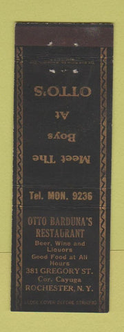 Matchbook Cover - Otto Barduna's Restaurant Rochester NY WEAR