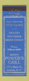 Matchbook Cover - Benny Powers Grill Buffalo NY