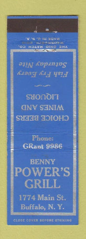 Matchbook Cover - Benny Powers Grill Buffalo NY
