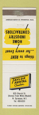 Matchbook Cover - Taylor Central Center North Syracuse NY