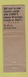 Matchbook Cover - Laube Restaurants Buffalo NY salad dressing