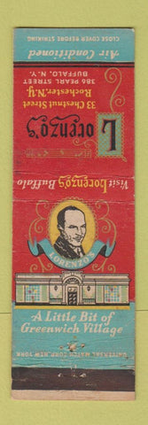 Matchbook Cover - Lorenzo's Restaurant Italian Rochester NY