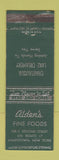 Matchbook Cover - Alden's Fine Foods restaurant Jamestown NY