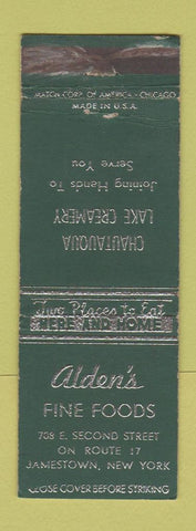 Matchbook Cover - Alden's Fine Foods restaurant Jamestown NY