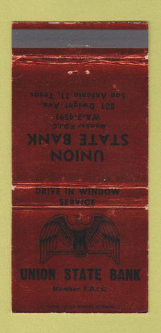 Matchbook Cover - Union State Bank San Antonio TX WEAR 30 Strike