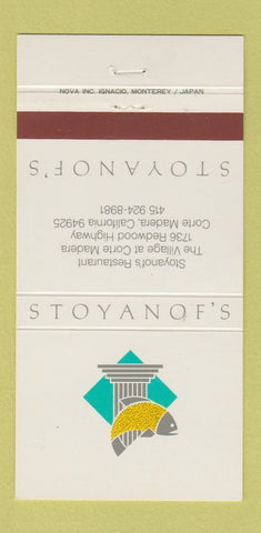 Matchbook Cover - Stoyanof's Restaurant Corte Madera CA 30 Strike