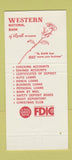 Matchbook Cover - Western National Bank Lovell WY 30 Strike