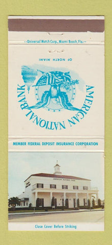 Matchbook Cover - American National Bank North Miami FL 30 Strike