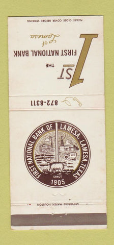 Matchbook Cover - 1st National Bank Lamesa TX 30 Strike