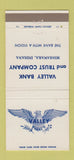 Matchbook Cover - Valley Bank and Trust Mishawaka IN 30 Strike