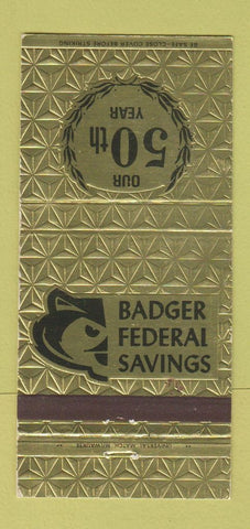 Matchbook Cover - Badger Federal Savings Milwaukee WI 30 Strike