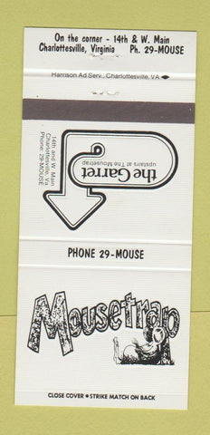 Matchbook Cover - Mousetrap The Garret Charlottesville VA 30 Strike