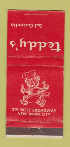 Matchbook Cover - Teddy's Restaurant New York City WORN 30 Strike