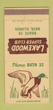 Matchbook Cover - Lakewood Supper Club Bath IL 30 Strike