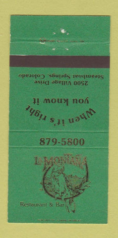 Matchbook Cover - La Montana Restaurant Steamboat Springs Colorado 30 Strike