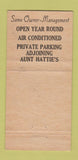 Matchbook Cover Wanderer Motel St Petersburg FL Aunt Hattie's Chicken 30 Strike