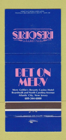 Matchbook Cover - Merv Griffins Resorts Atlantic City NJ 30 Strike