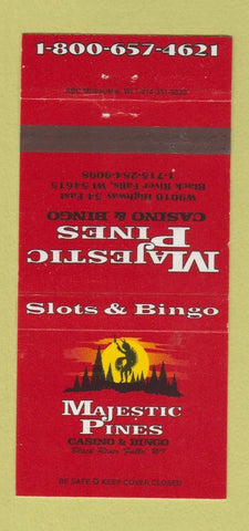 Matchbook Cover - Majestic Pines Casino Bingo Black River Falls WI 30 Strike