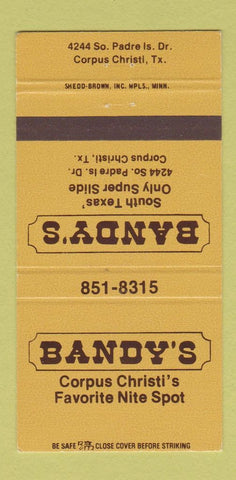 Matchbook Cover - Bandy's Corpus Christi TX bar? 30 Strike