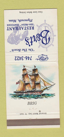 Matchbook Cover - Bert's Restaurant Plymouth MA 30 Strike
