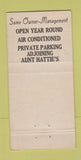 Matchbook Cover - Wanderer St Petersburg FL Aunt Hattie's Chicken WEAR 30 Strike
