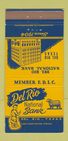 Matchbook Cover - Del Rio National Bank Del Rio TX 30 Strike