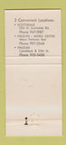 Matchbook Cover - Caf Casino French Scottsdale Phoenix AZ 30 Strike