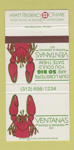 Matchbook Cover - Ventanas Hyatt Regency Chicago O'Hare IL 30 Strike