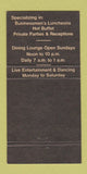 Matchbook Cover - Villa Restaurant Tavern Mississauga ON matador 30 Strike