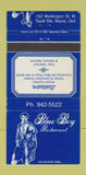 Matchbook Cover - Blue Boy Restaurant Sault Ste Marie ON 30 Strike