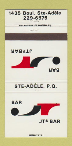 Matchbook Cover - Jts Bar Ste Adele QC 30 Strike
