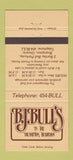 Matchbook Cover - BJ Bull's Brampton ON 30 Strike