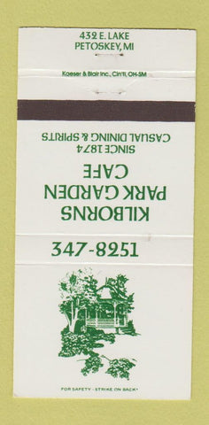 Matchbook Cover - Kilborns Park Garden Cafe Petoskey MI 30 Strike
