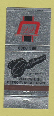 Matchbook Cover - Craftsman Credit Union Detroit MI 30 Strike