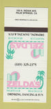 Matchbook Cover - Zelda's Night Club Palm Springs CA 30 Strike