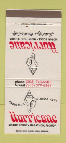 Matchbook Cover - Hurricane Motor Lodge Marathon FL 30 Strike