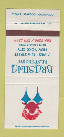 Matchbook Cover - Brasilia Restaurant New York City 30 Strike