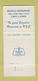 Matchbook Cover - Brasilia Restaurant New York City 30 Strike