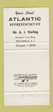 Matchbook Cover - Atlantic Refining Lubricants Philadelphia PA 30 Strike