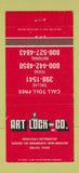 Matchbook Cover - Art Lock Iron Dallas TX WEAR 30 Strike